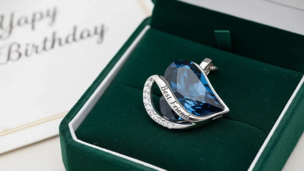 Custom engraved best friend locket in velvet box, sentimental personalized jewelry gift for pregnant friend.